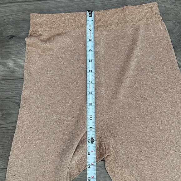 L Space Glisten High Rise Sheer Flare Pants Champagne Pink Gold Size XS‎ - Picture 11 of 13